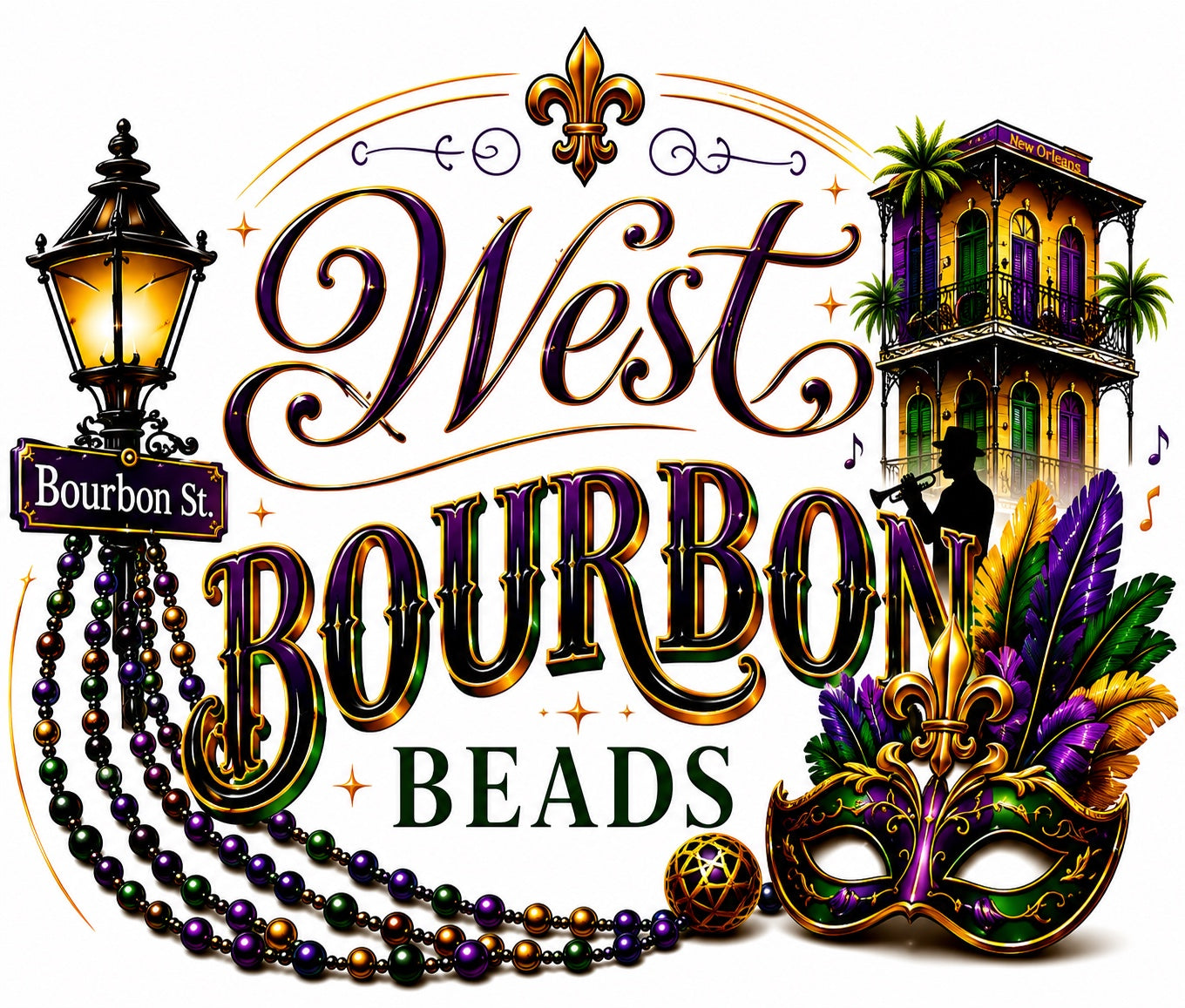 West Bourbon Beads logo artwork