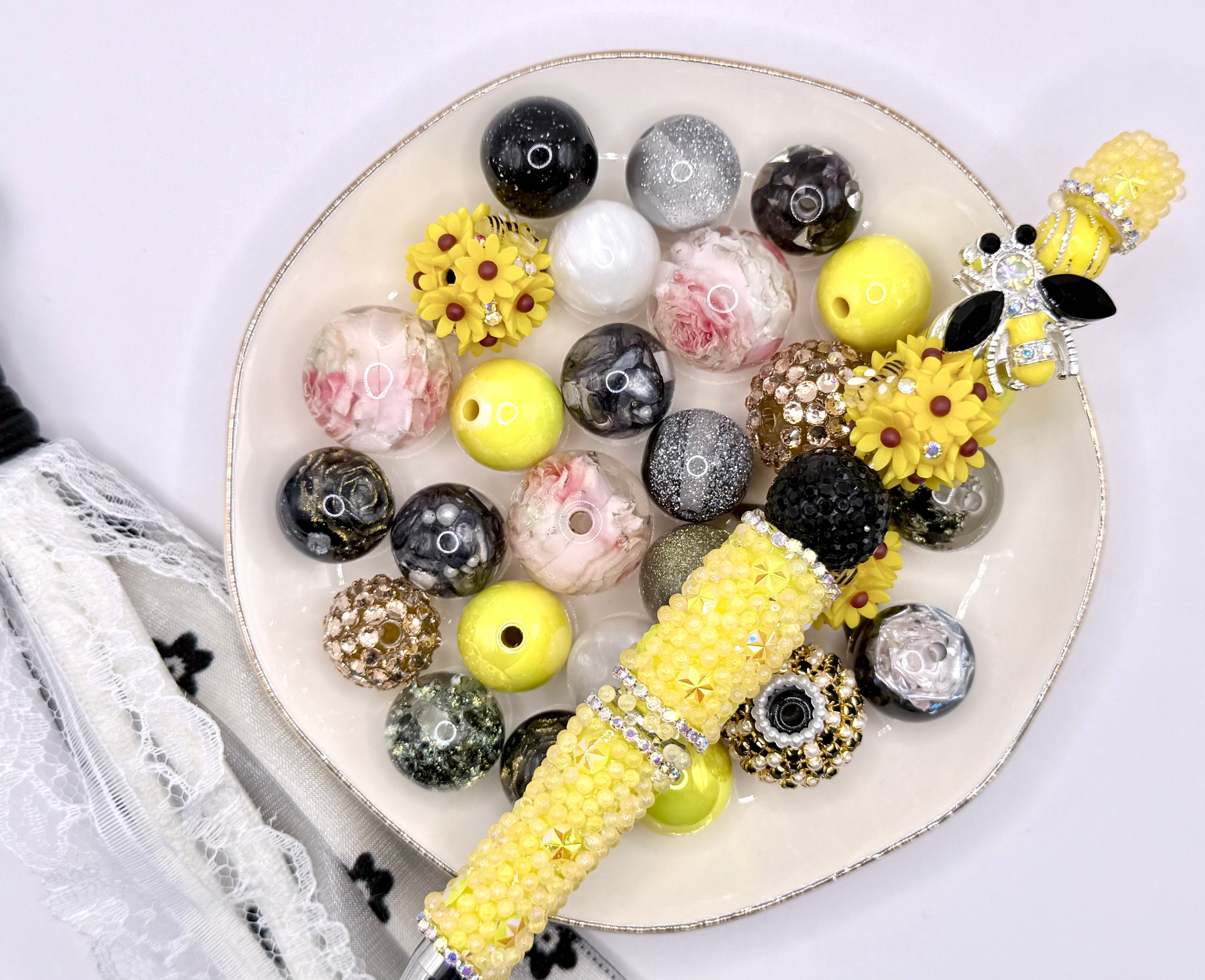 Resin & Acrylic Beads and Charms Mixes for DIY Pens Keychains & Phone Chains