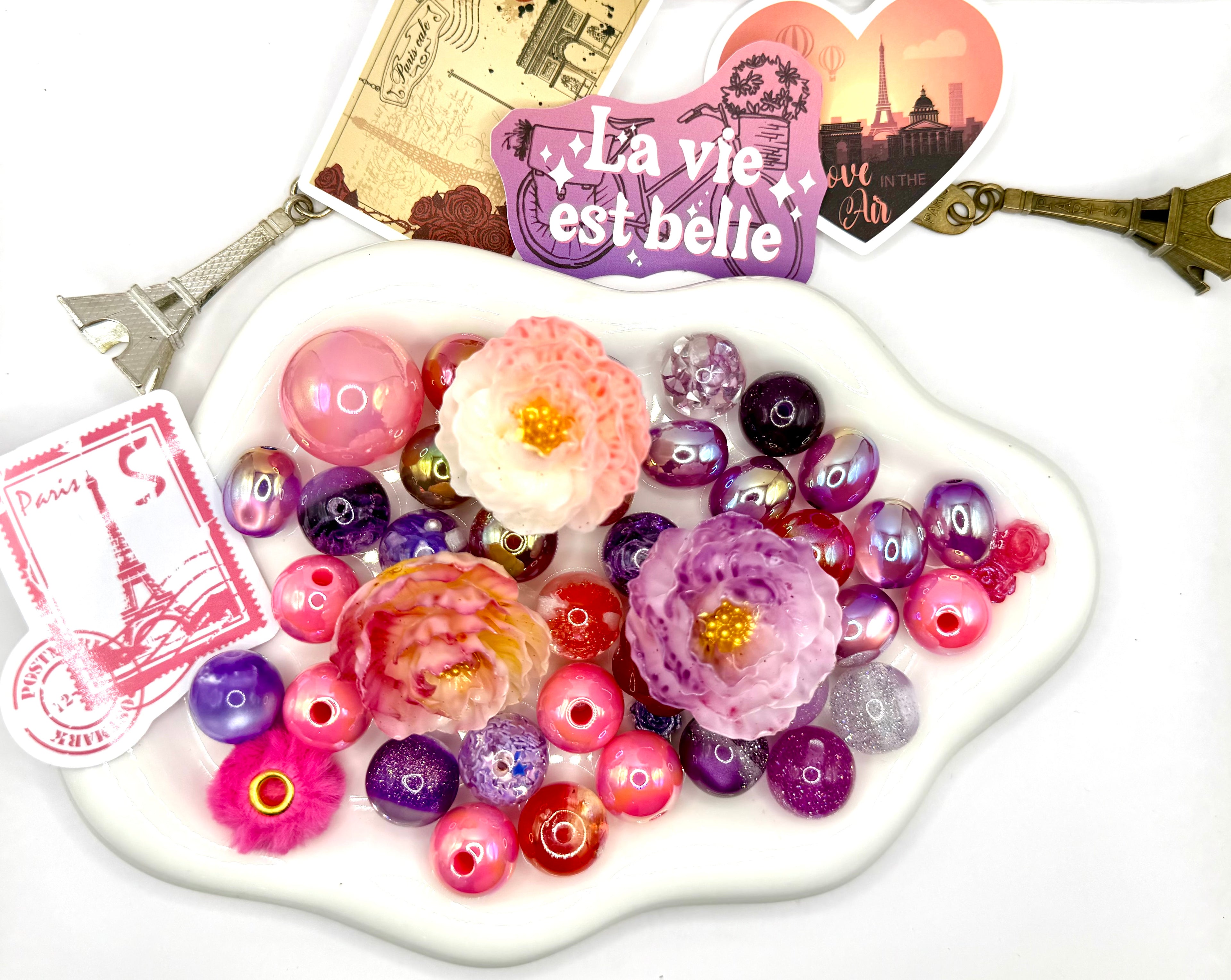 Resin & Acrylic Beads and Charms Mixes for DIY Pens Keychains & Phone Chains