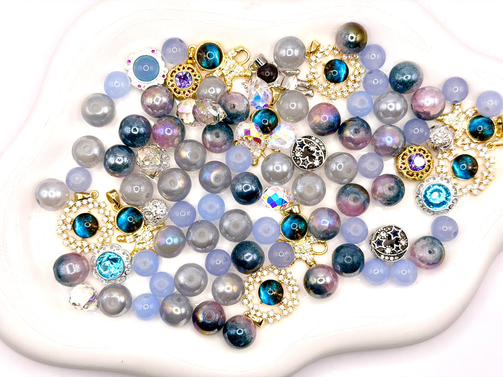 Glass & Crystal Beads and Charms Mixes for DIY Pens Keychains & Phone Chains