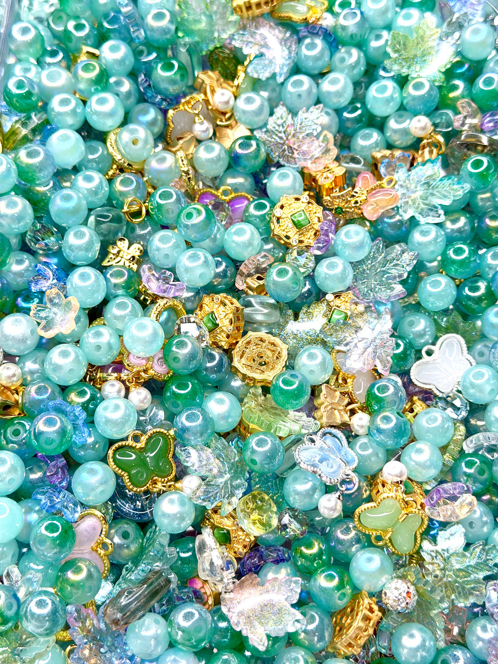 Glass & Crystal Beads and Charms Mixes for DIY Pens Keychains & Phone Chains