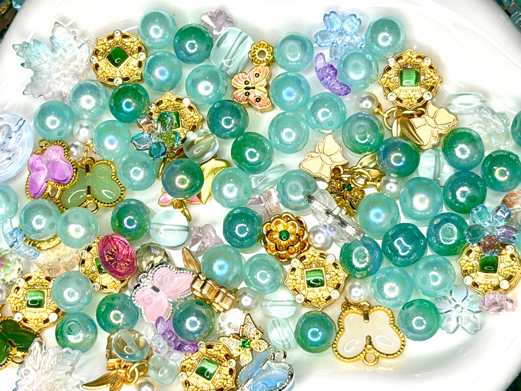 Glass & Crystal Beads and Charms Mixes for DIY Pens Keychains & Phone Chains