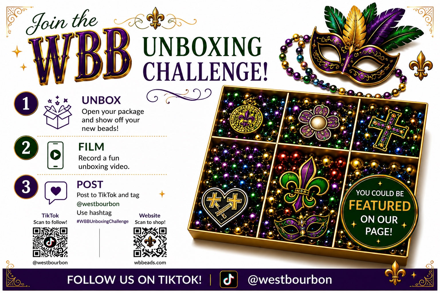 Join the WBB Unboxing Challenge: unbox, film, and post on TikTok